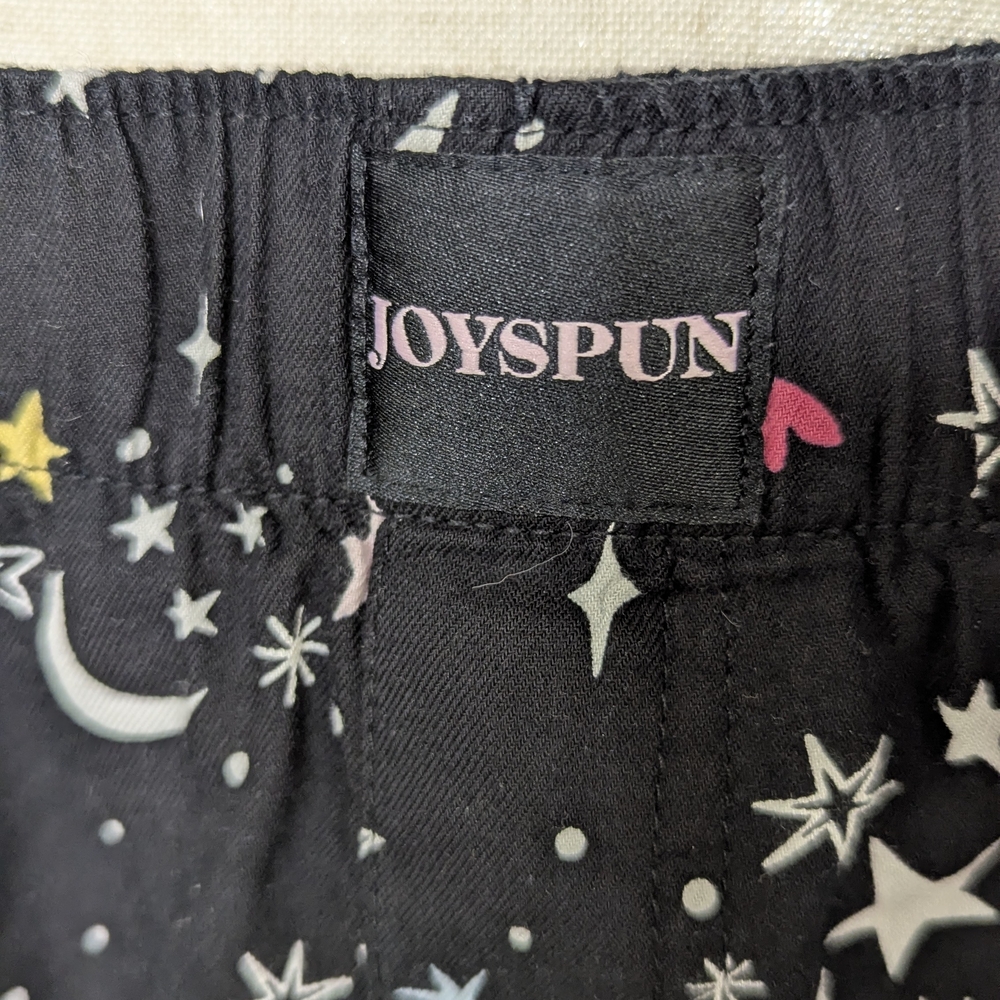 Joyspun Celestial Sleep Shorts Black White Stars Moon Plus Size 3X - Picture 2 of 10